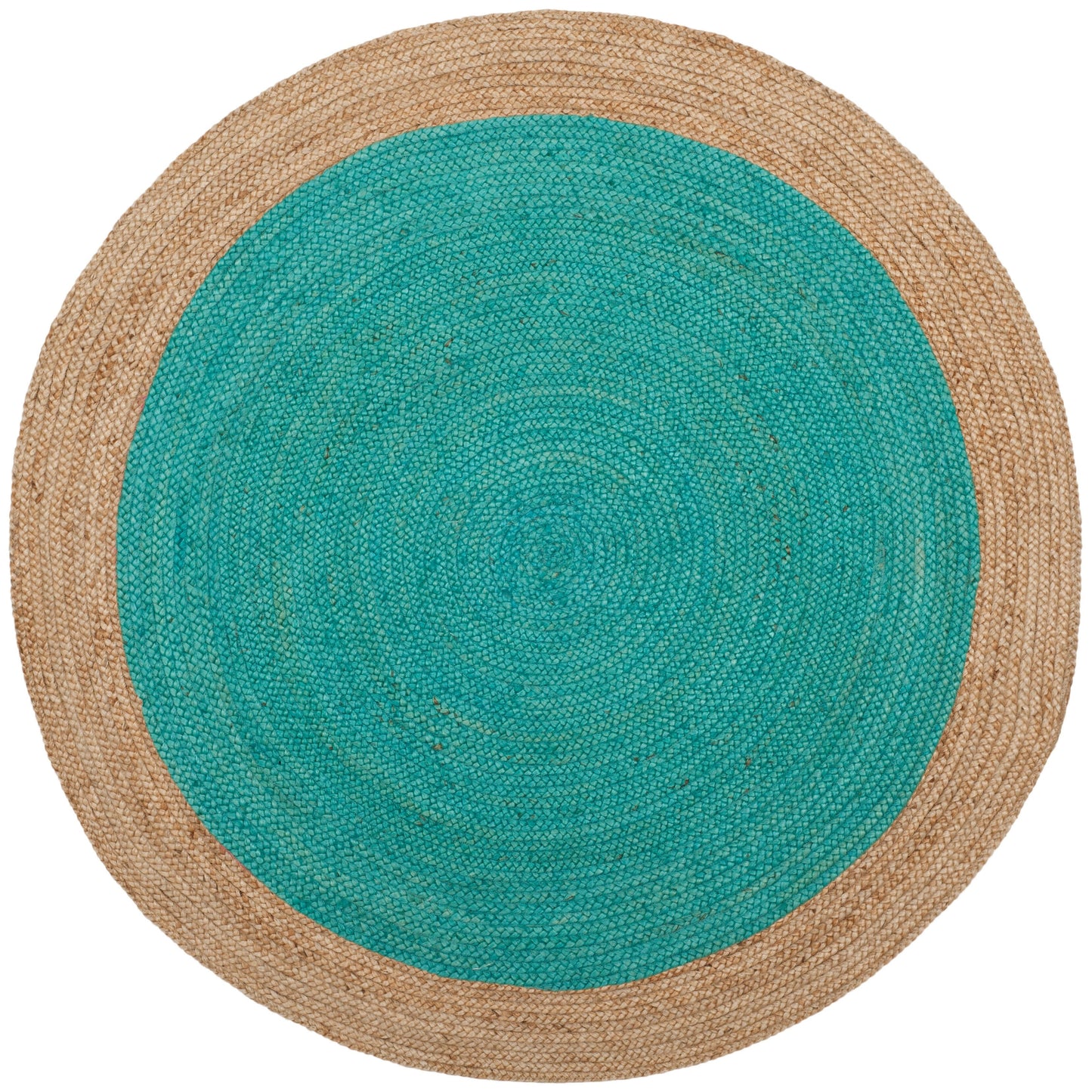 Tapis rond en jute fait main en fibres naturelles Jolette avec bordure SAFAVIEH