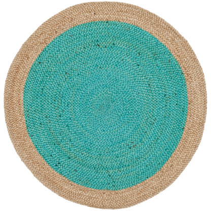 Tapis rond en jute fait main en fibres naturelles Jolette avec bordure SAFAVIEH