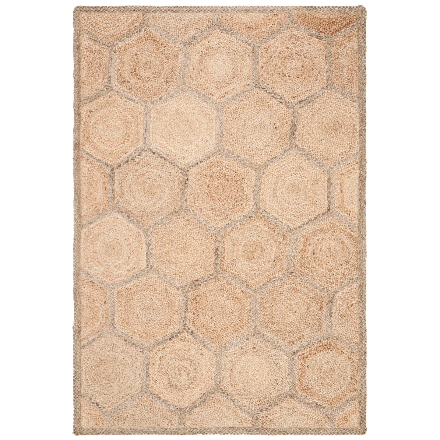 Tapis en jute nid d'abeille Nargiz en fibre naturelle fait main SAFAVIEH