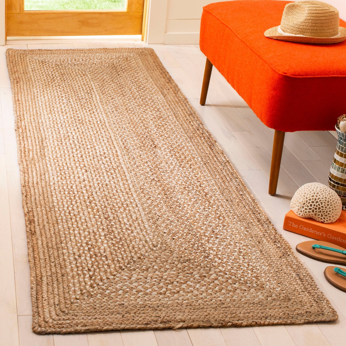 Tapis en jute Ronette fait main en fibres naturelles SAFAVIEH