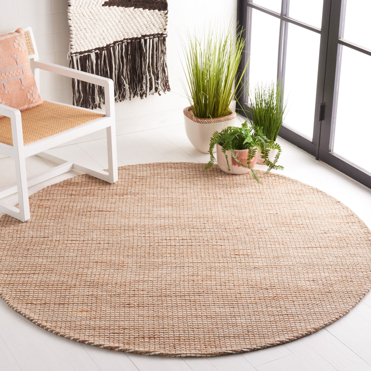 Tapis fait main en fibre naturelle Yareli en jute et laine SAFAVIEH.
