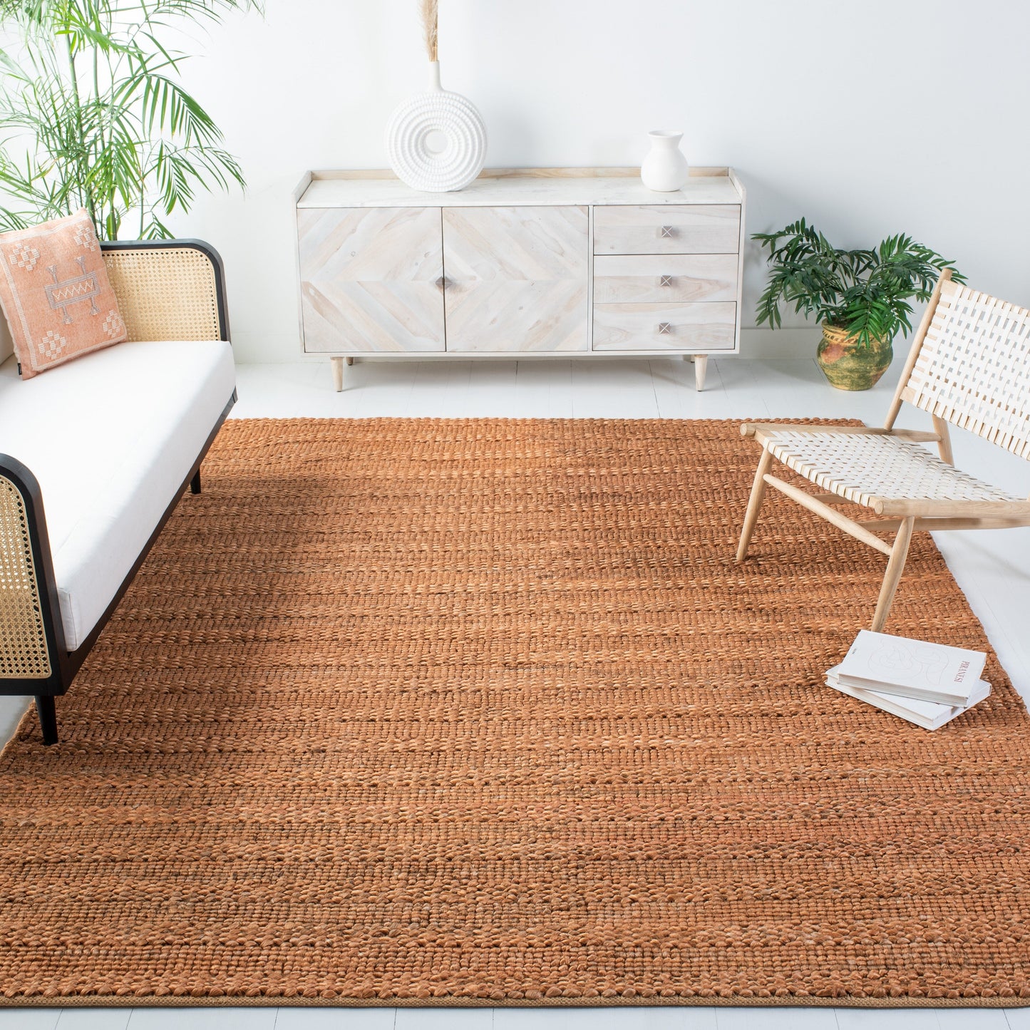 SAFAVIEH Tapis en jute Zaniyah en fibre naturelle fait à la main