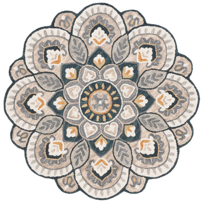 Tapis fantaisie en laine orné de fleurs Sheyla fait main SAFAVIEH