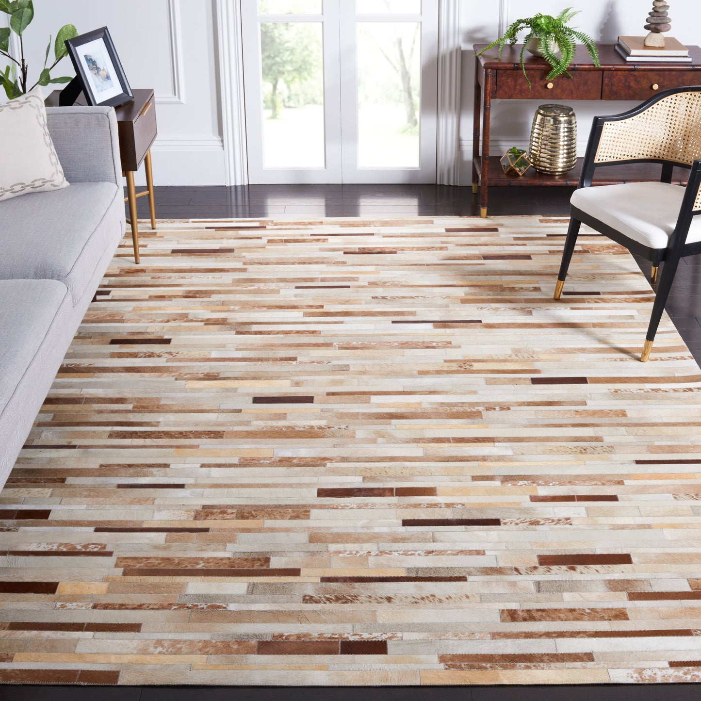 Tapis en cuir moderne Tennille fait main SAFAVIEH