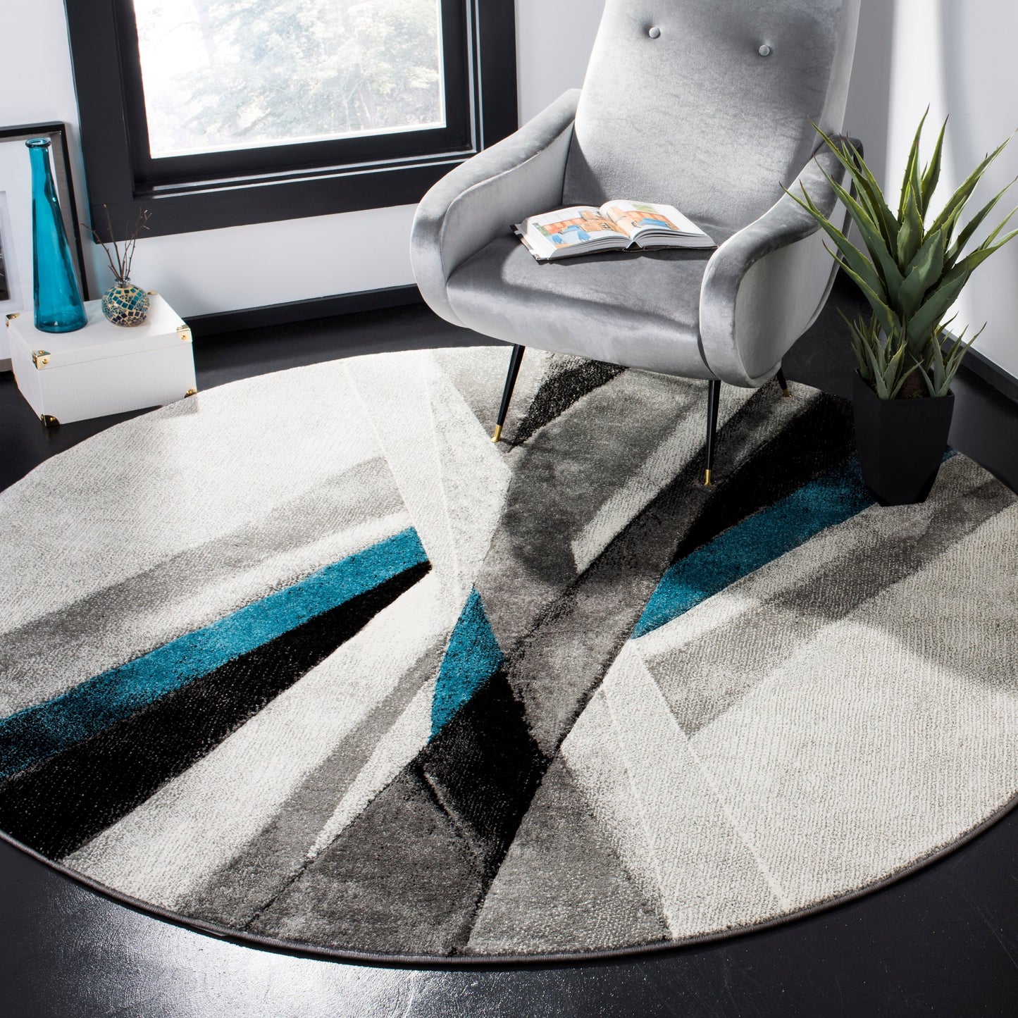 Tapis abstrait moderne du milieu du siècle SAFAVIEH Hollywood Takae