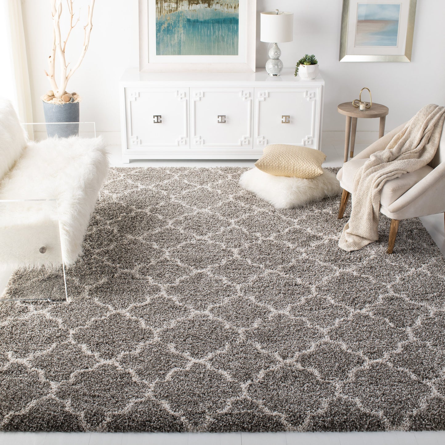 Tapis SAFAVIEH Hudson Shag Jeryl Glam Trellis 2 pouces