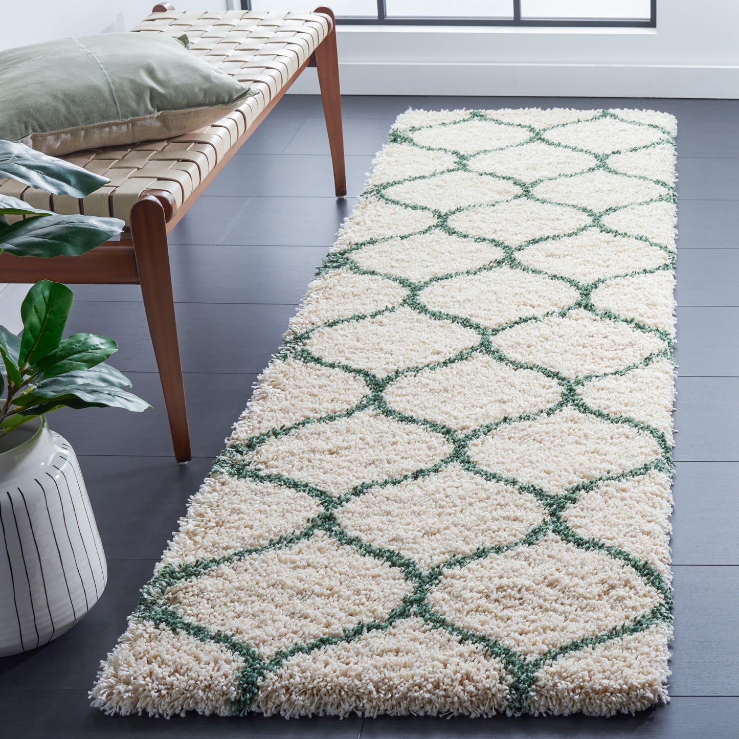 Tapis SAFAVIEH Hudson Shag Pushpa Trellis de 2 pouces d'épaisseur