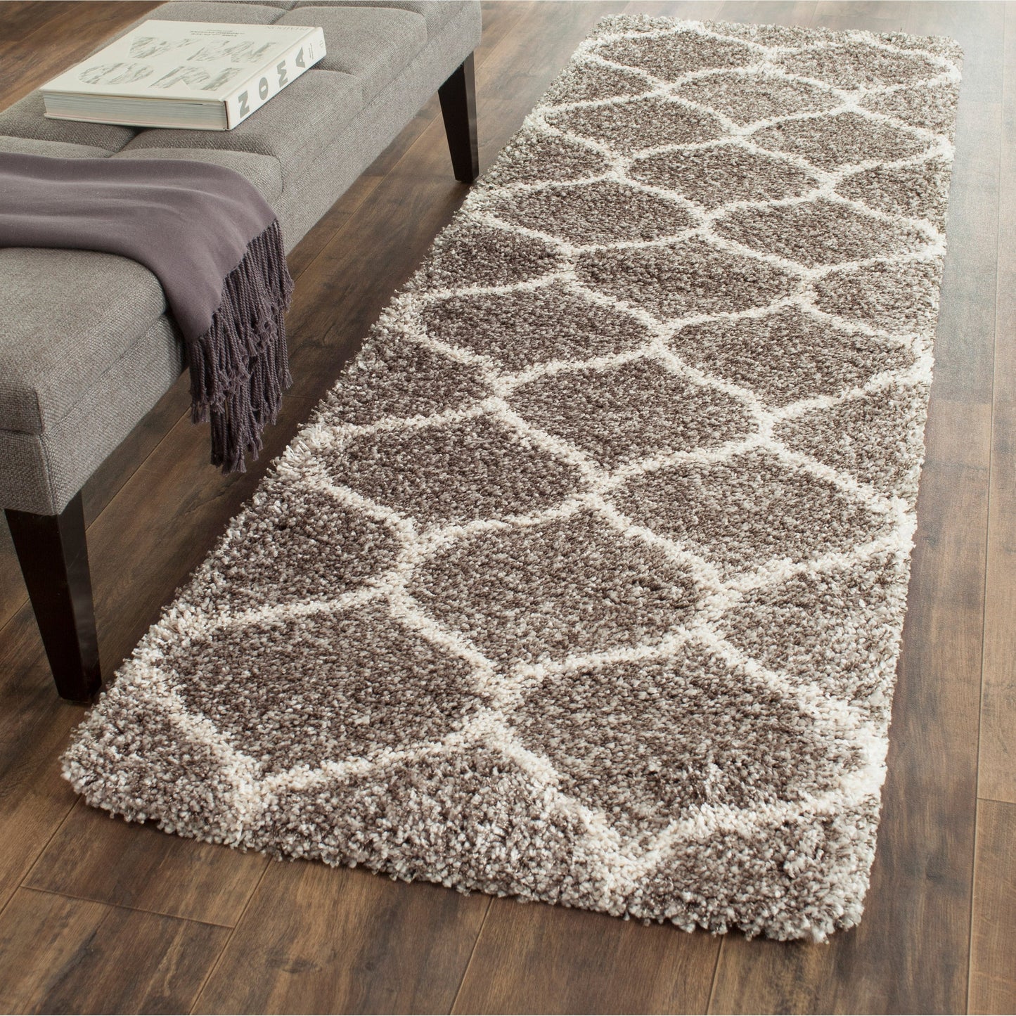 Tapis SAFAVIEH Hudson Shag Pushpa Trellis de 2 pouces d'épaisseur