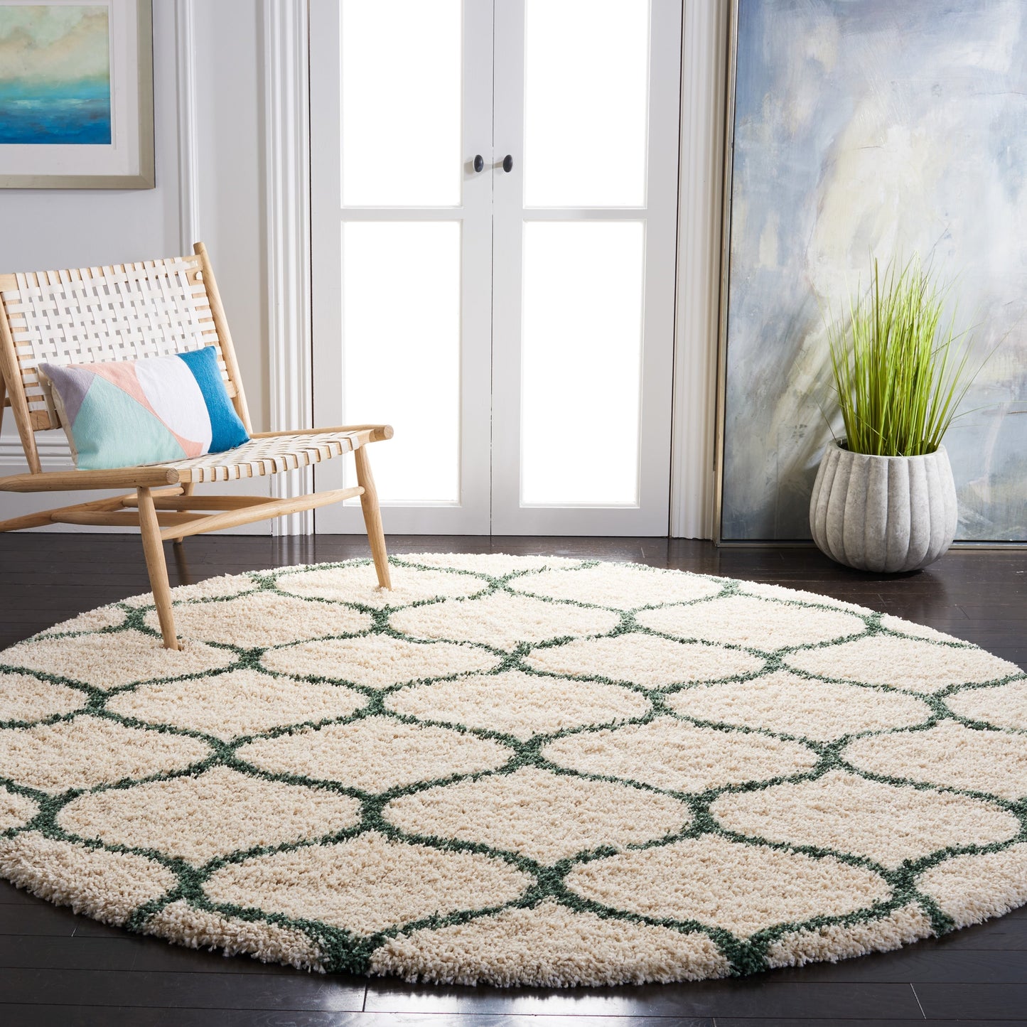 Tapis SAFAVIEH Hudson Shag Pushpa Trellis de 2 pouces d'épaisseur