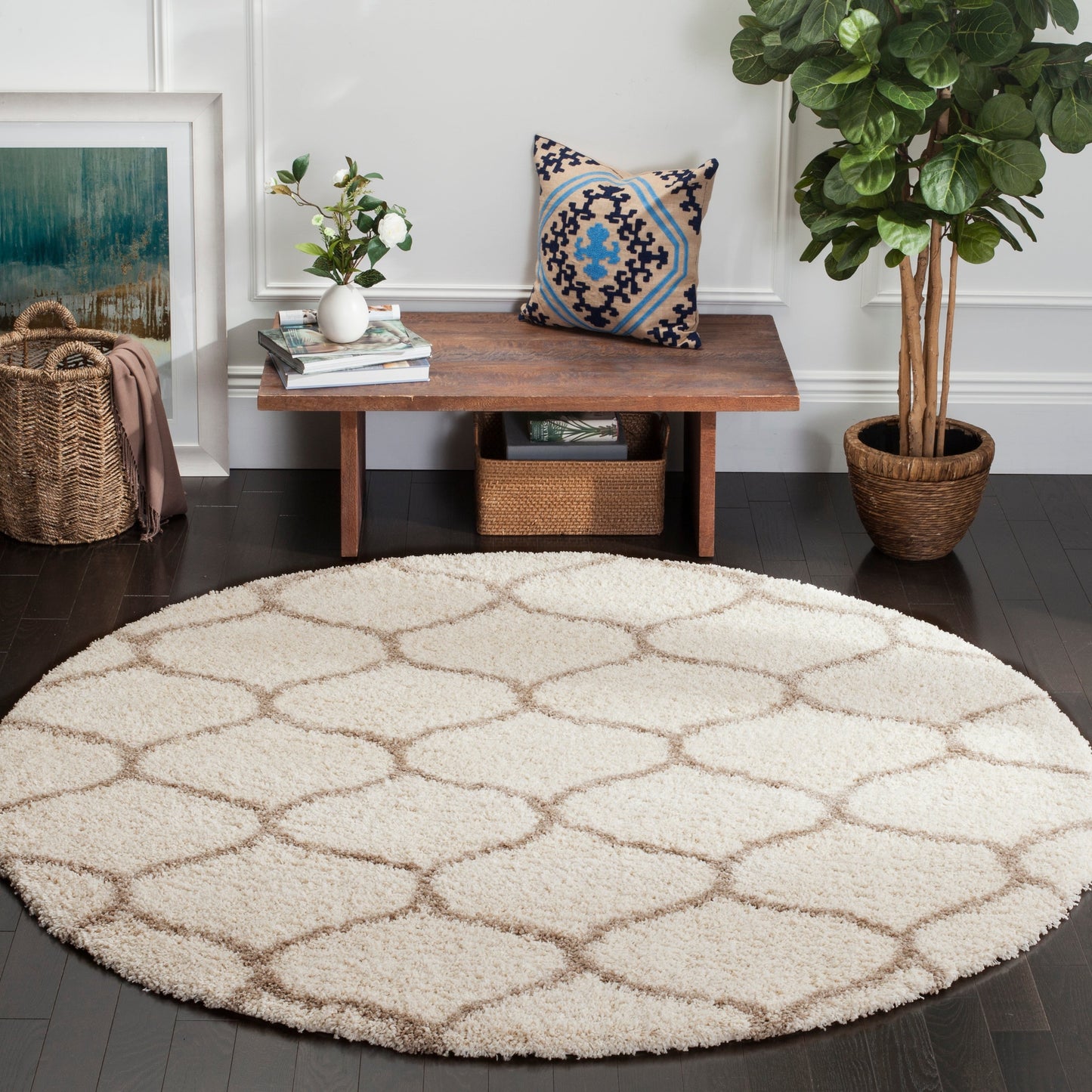 Tapis SAFAVIEH Hudson Shag Pushpa Trellis de 2 pouces d'épaisseur