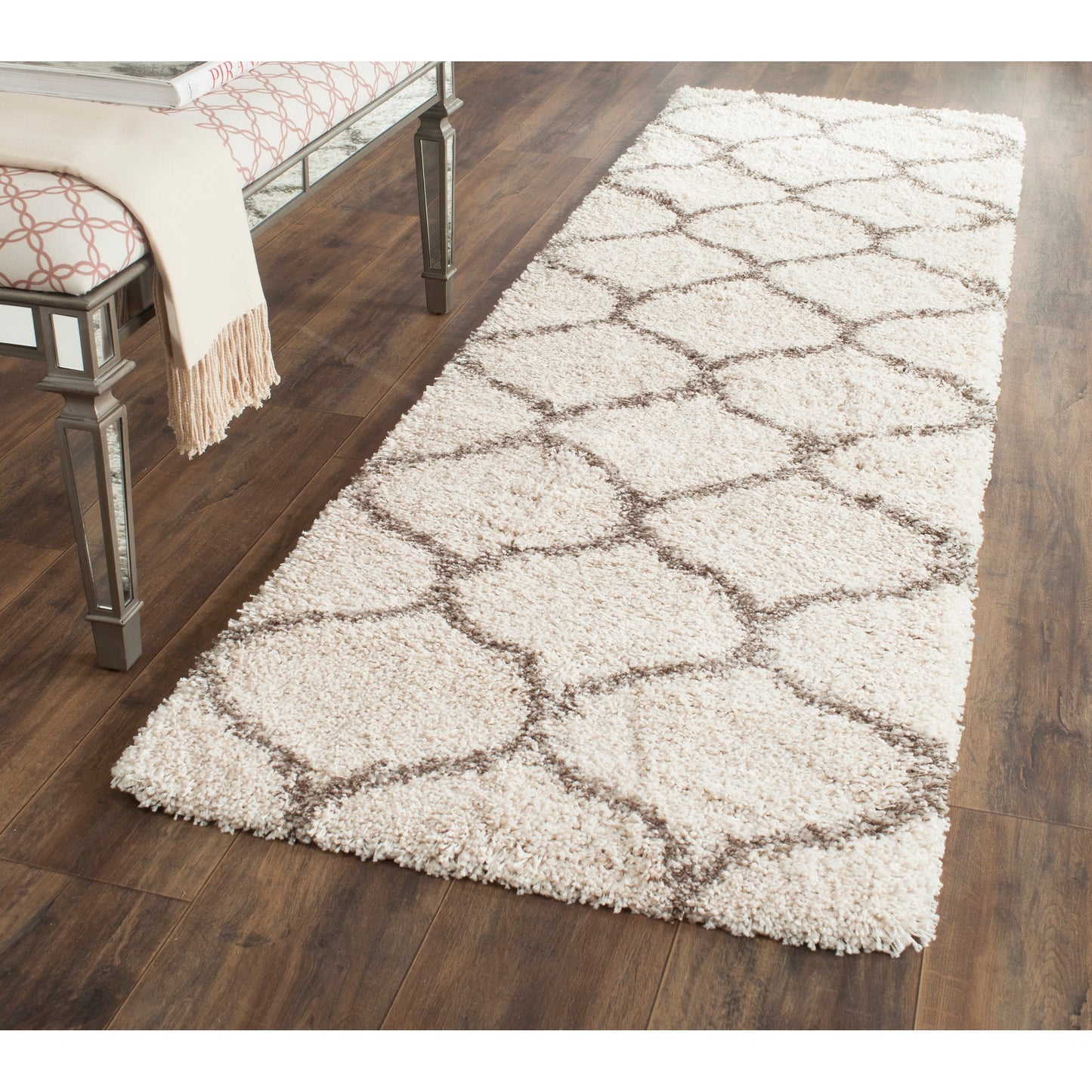 Tapis SAFAVIEH Hudson Shag Pushpa Trellis de 2 pouces d'épaisseur