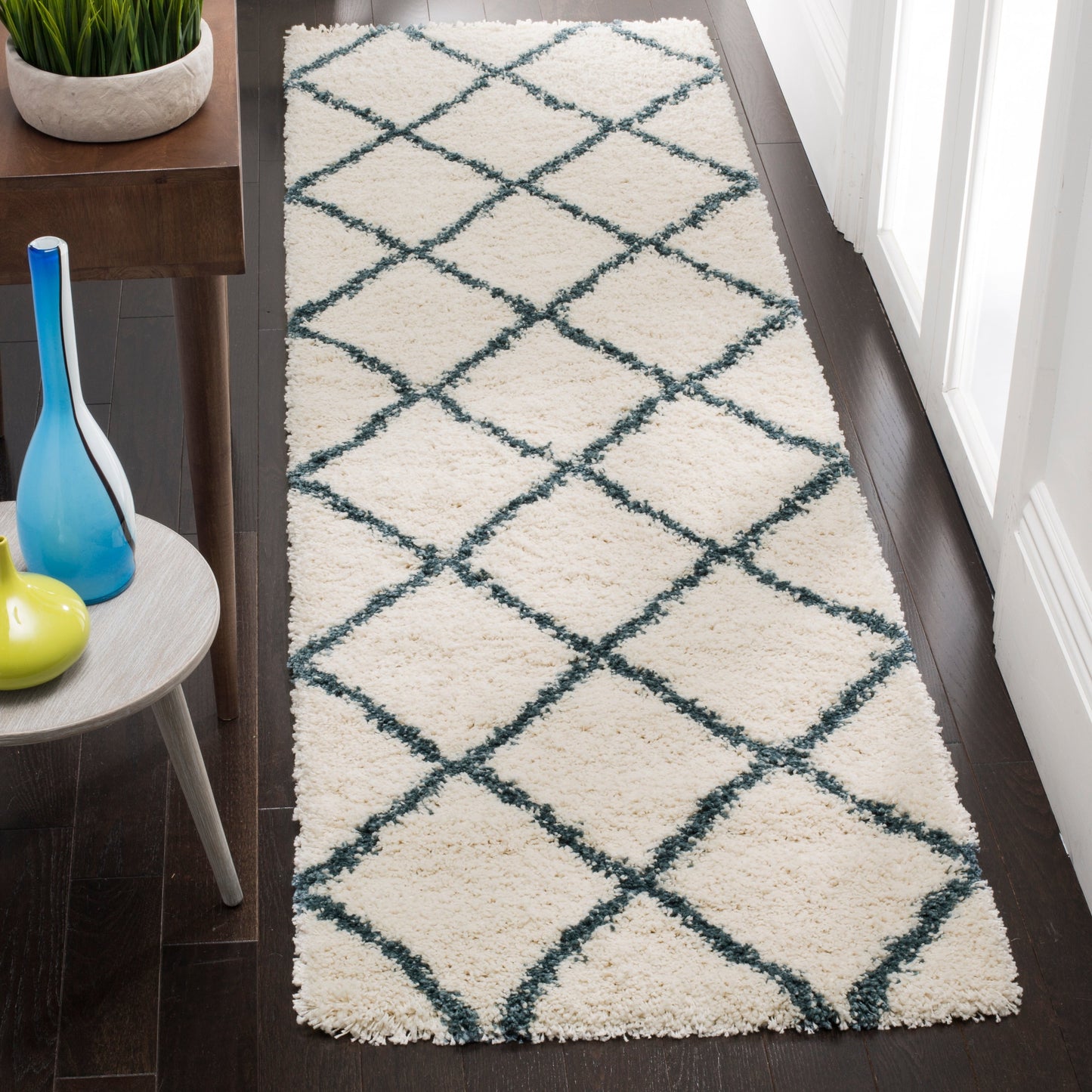 Tapis SAFAVIEH Hudson Shag Raili Diamond Treillis de 2 pouces d'épaisseur