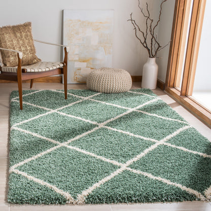 Tapis SAFAVIEH Hudson Shag Raili Diamond Treillis de 2 pouces d'épaisseur