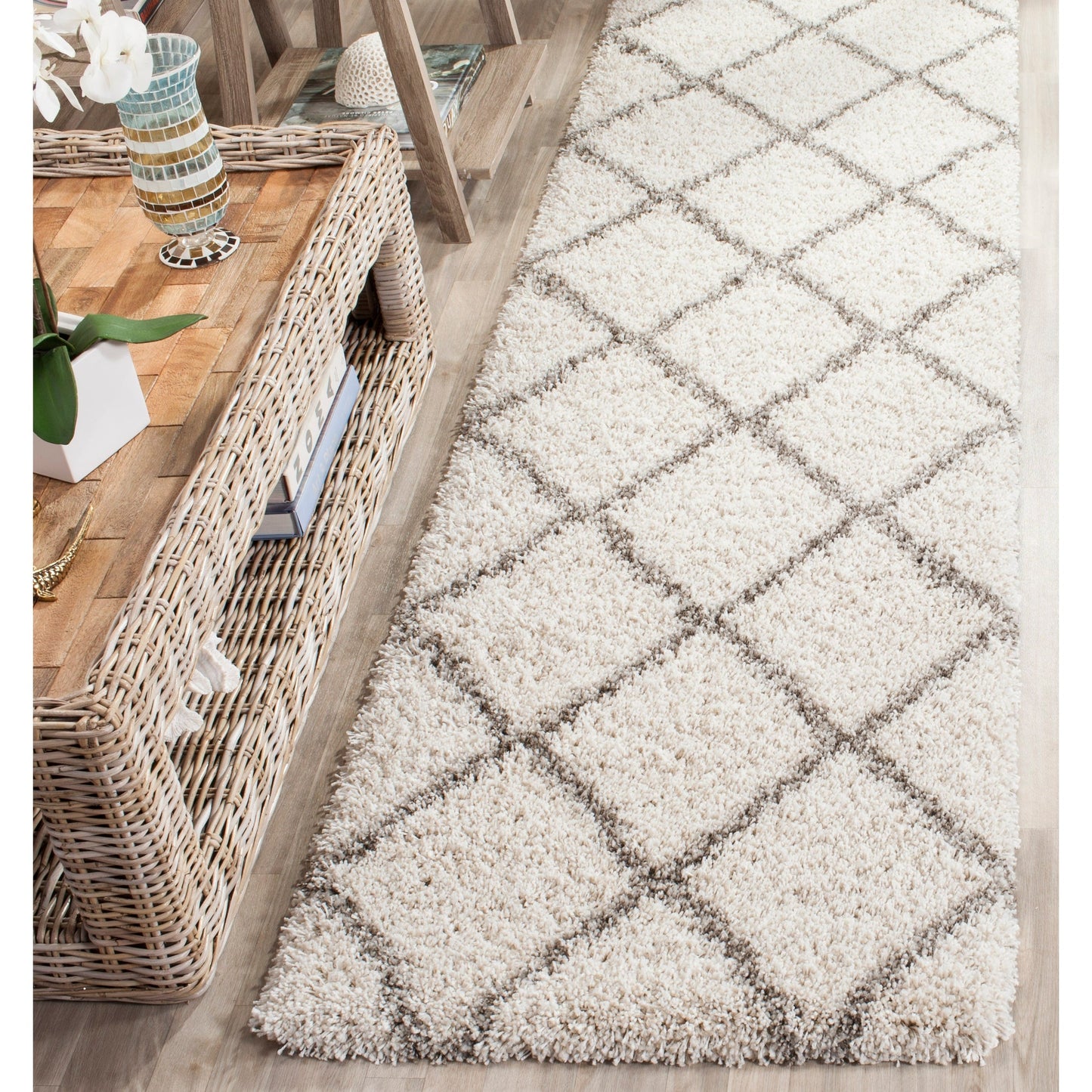 Tapis SAFAVIEH Hudson Shag Raili Diamond Treillis de 2 pouces d'épaisseur