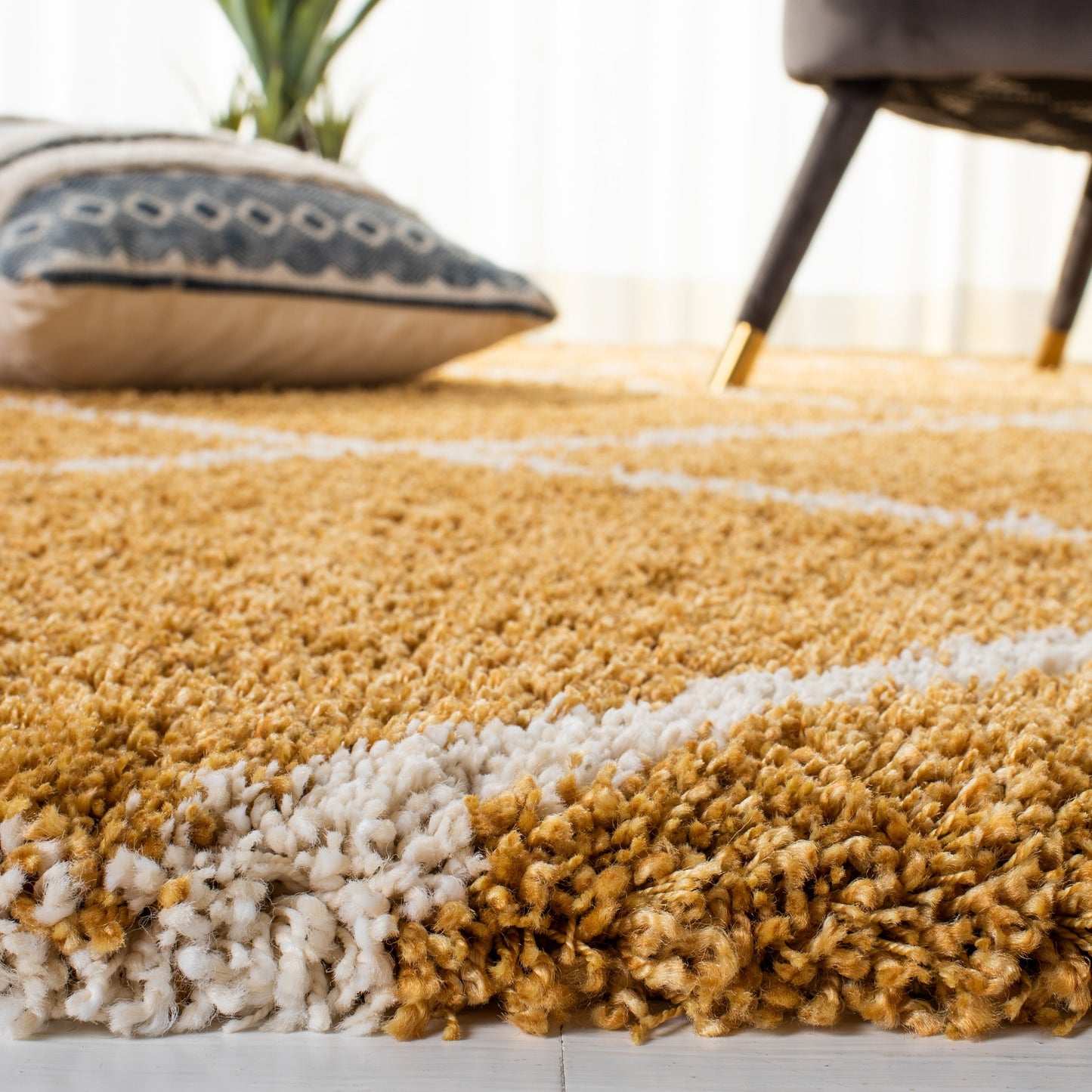 Tapis SAFAVIEH Hudson Shag Raili Diamond Treillis de 2 pouces d'épaisseur