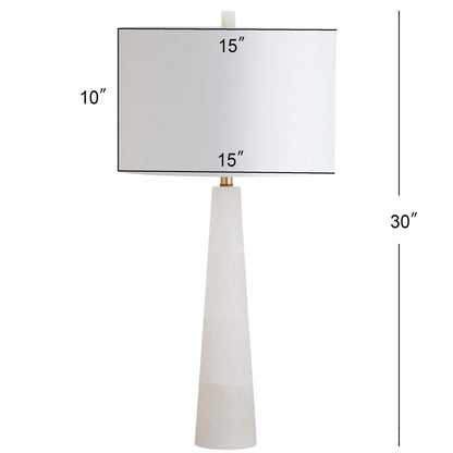 Lampe de table à DEL Giorgiana de 30 pouces en albâtre de SAFAVIEH Lighting - 15 x 15 x 30 cm - 15 L x 15 P x 30 H