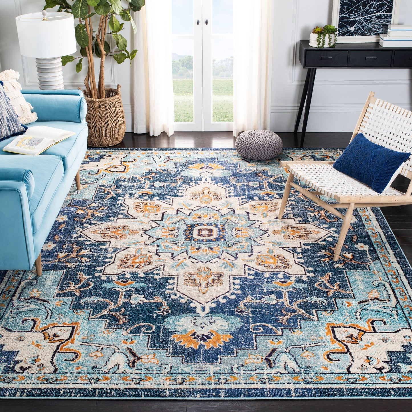 SAFAVIEH Tapis Madison Katelijne Boho médaillon vieilli