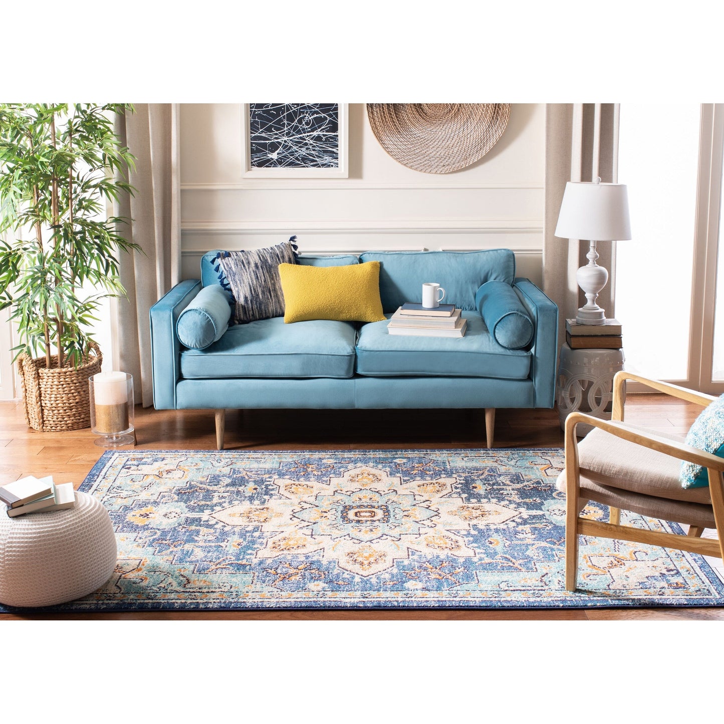 SAFAVIEH Tapis Madison Katelijne Boho médaillon vieilli