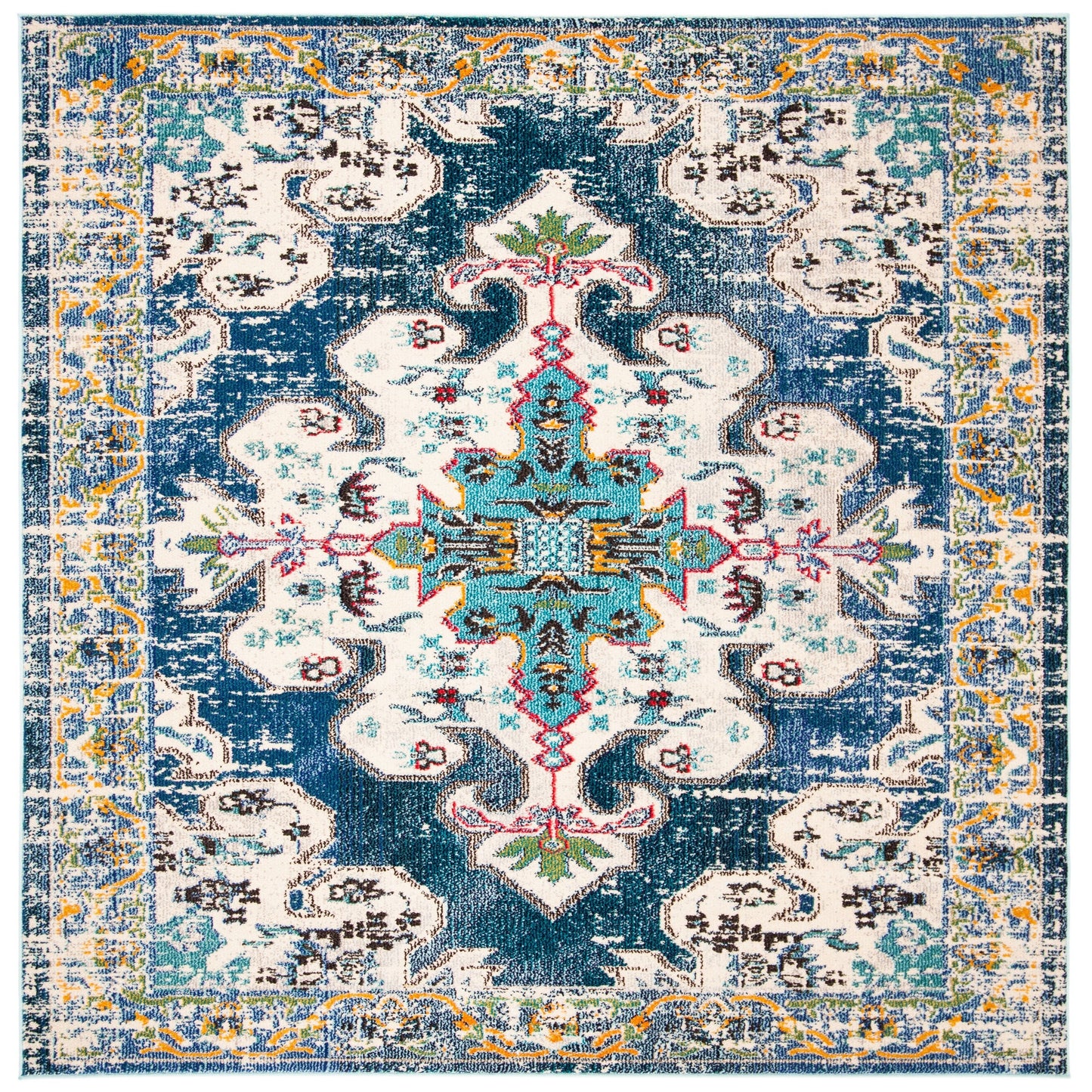 Tapis décoratif SAFAVIEH Madison Marilou Boho Medallion effet vieilli