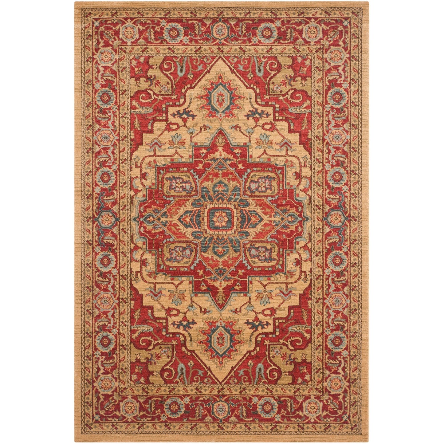 Tapis SAFAVIEH Mahal Beverley Traditional Grandeur Rouge/Naturel