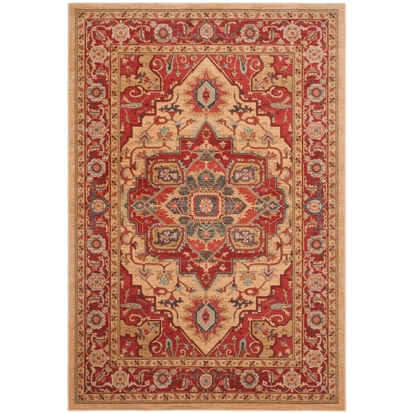 Tapis SAFAVIEH Mahal Beverley Traditional Grandeur Rouge/Naturel