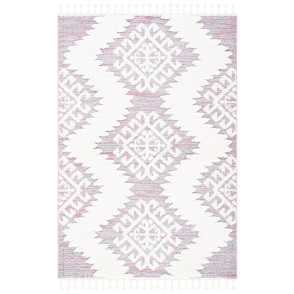 SAFAVIEH Tapis à poils longs marocains à pampilles Berneice Boho Tribal 2 pouces d'épaisseur