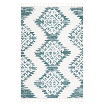 SAFAVIEH Tapis à poils longs marocains à pampilles Berneice Boho Tribal 2 pouces d'épaisseur