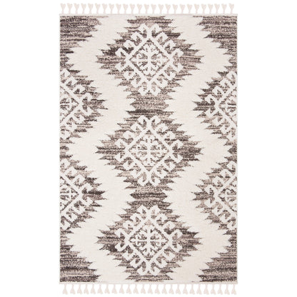 SAFAVIEH Tapis à poils longs marocains à pampilles Berneice Boho Tribal 2 pouces d'épaisseur