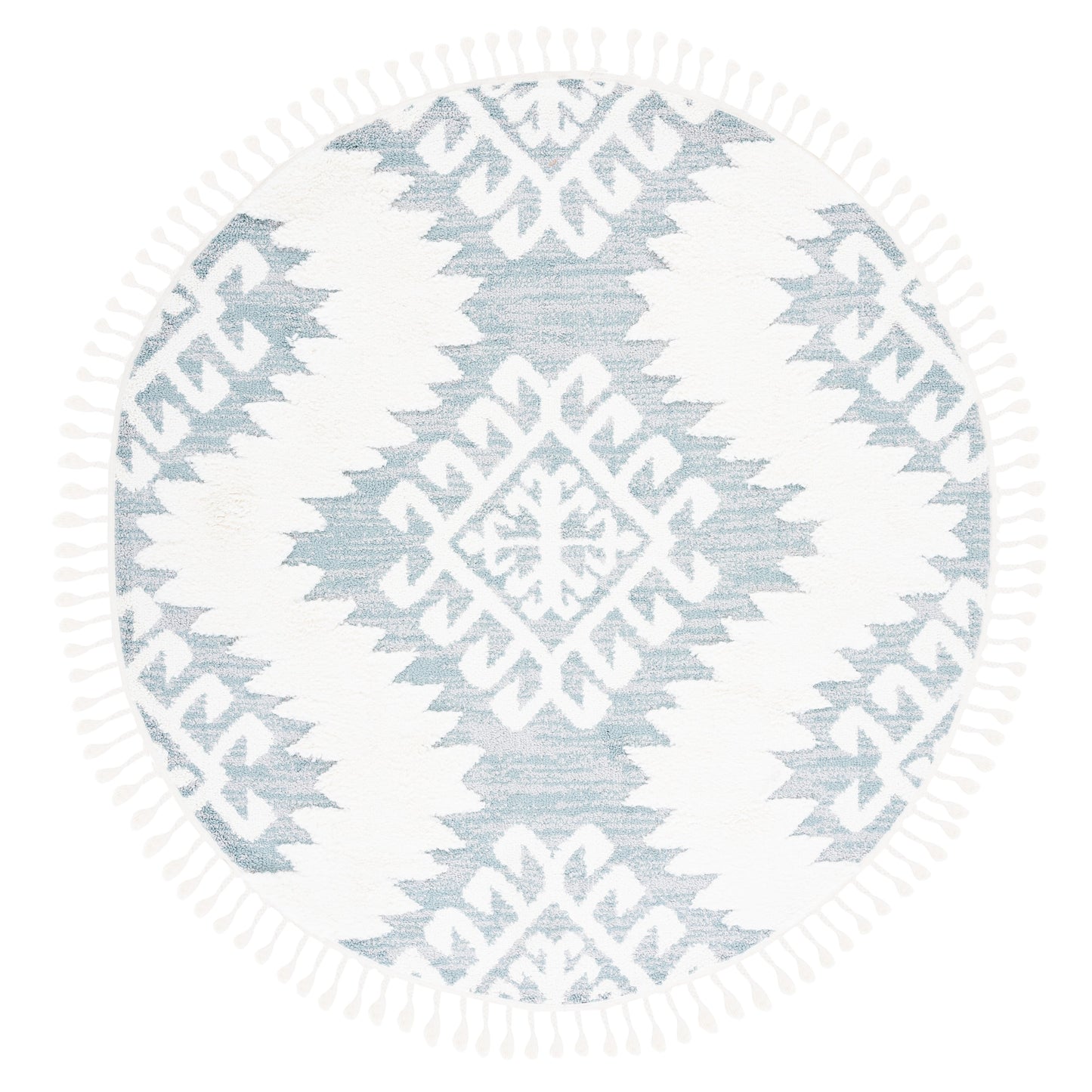 SAFAVIEH Tapis à poils longs marocains à pampilles Berneice Boho Tribal 2 pouces d'épaisseur