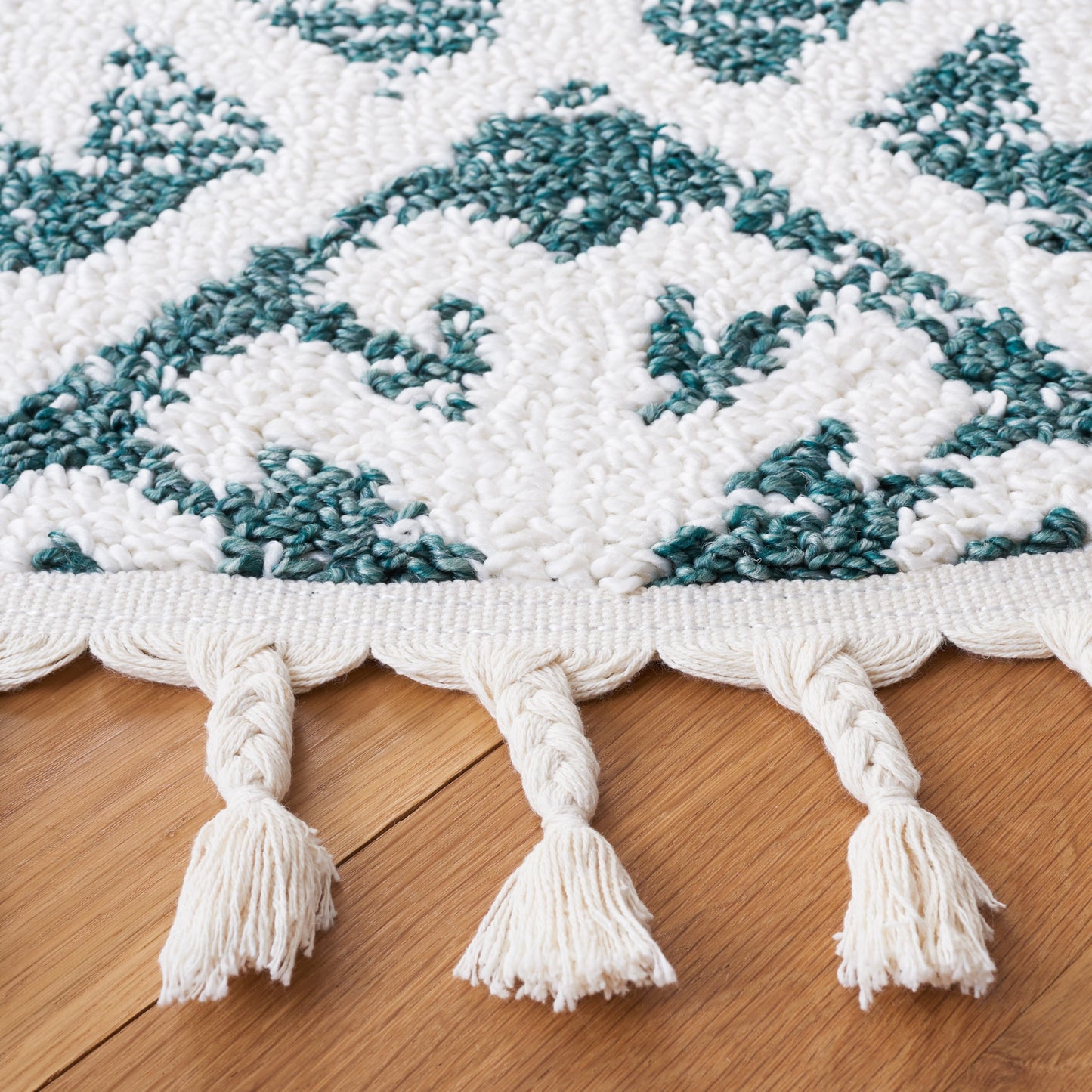 SAFAVIEH Tapis à poils longs marocains à pampilles Berneice Boho Tribal 2 pouces d'épaisseur