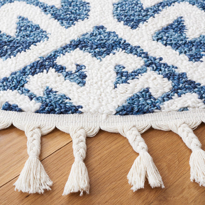 SAFAVIEH Tapis à poils longs marocains à pampilles Berneice Boho Tribal 2 pouces d'épaisseur