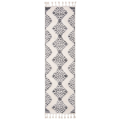 SAFAVIEH Tapis à poils longs marocains à pampilles Berneice Boho Tribal 2 pouces d'épaisseur