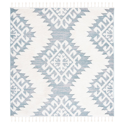 SAFAVIEH Tapis à poils longs marocains à pampilles Berneice Boho Tribal 2 pouces d'épaisseur