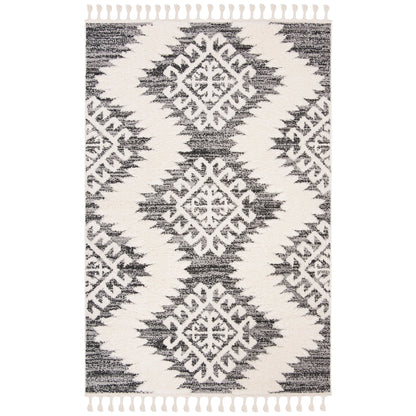 SAFAVIEH Tapis à poils longs marocains à pampilles Berneice Boho Tribal 2 pouces d'épaisseur