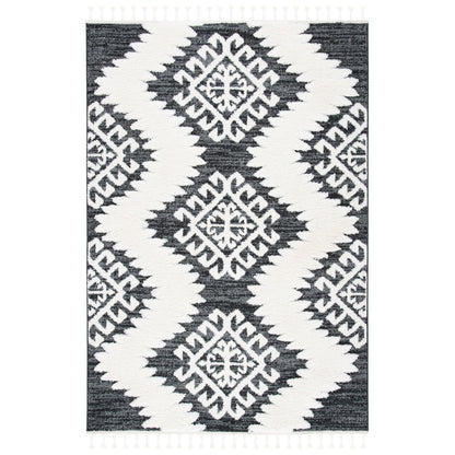 SAFAVIEH Tapis à poils longs marocains à pampilles Berneice Boho Tribal 2 pouces d'épaisseur