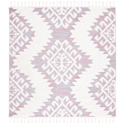 SAFAVIEH Tapis à poils longs marocains à pampilles Berneice Boho Tribal 2 pouces d'épaisseur