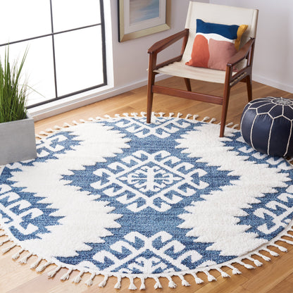 SAFAVIEH Tapis à poils longs marocains à pampilles Berneice Boho Tribal 2 pouces d'épaisseur