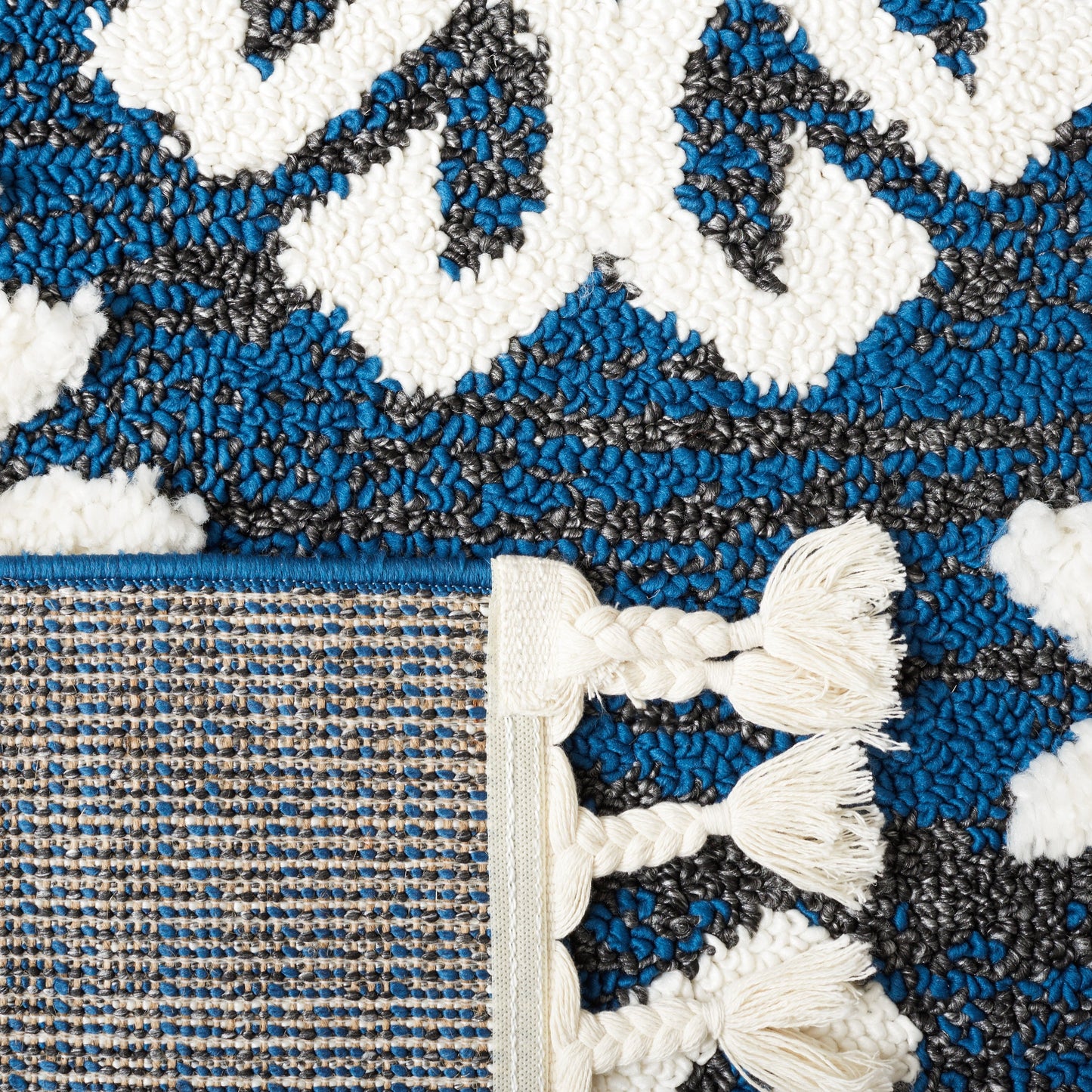 SAFAVIEH Tapis à poils longs marocains à pampilles Berneice Boho Tribal 2 pouces d'épaisseur