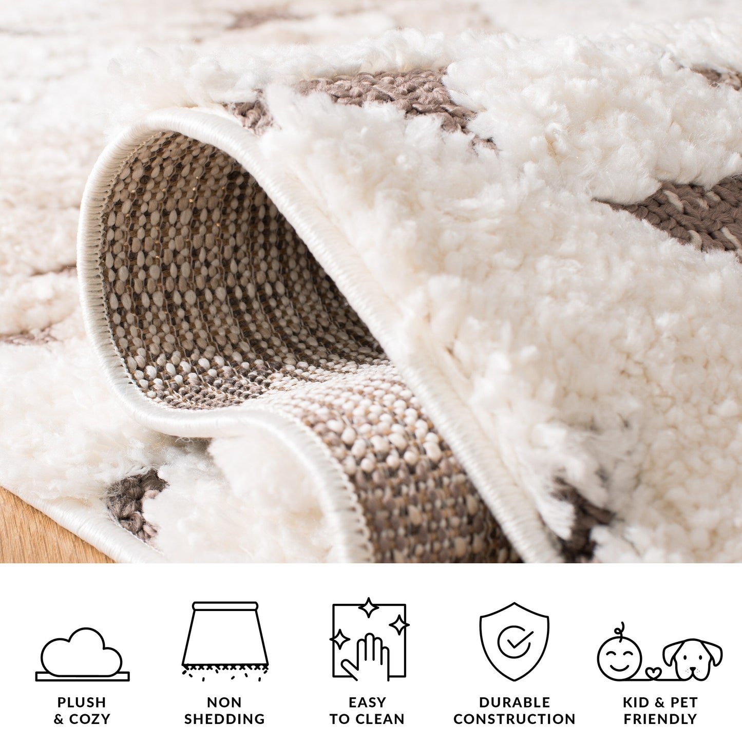 Tapis marocain à poils longs SAFAVIEH Delores, 5 cm d'épaisseur