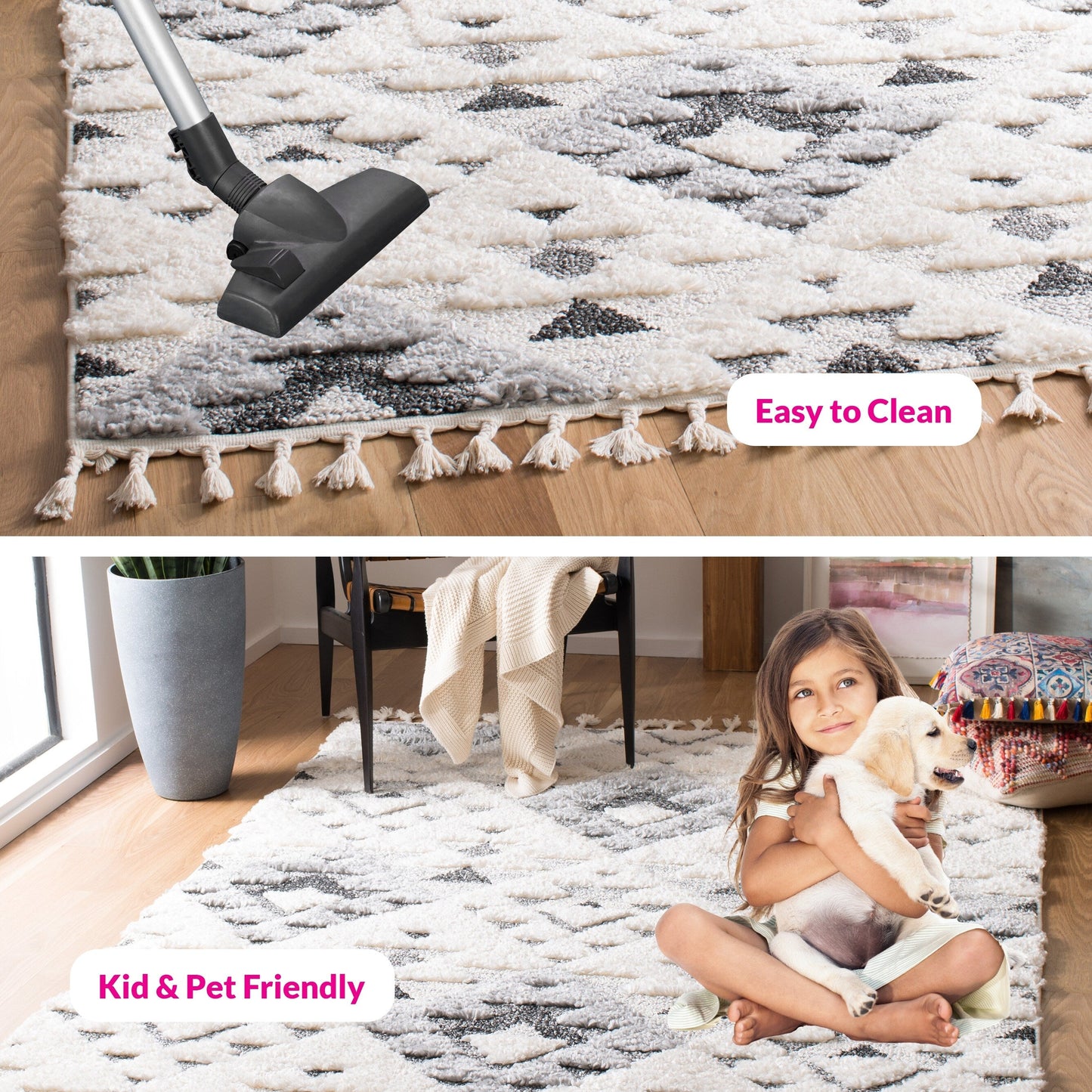 Tapis marocain à poils longs SAFAVIEH Delores, 5 cm d'épaisseur