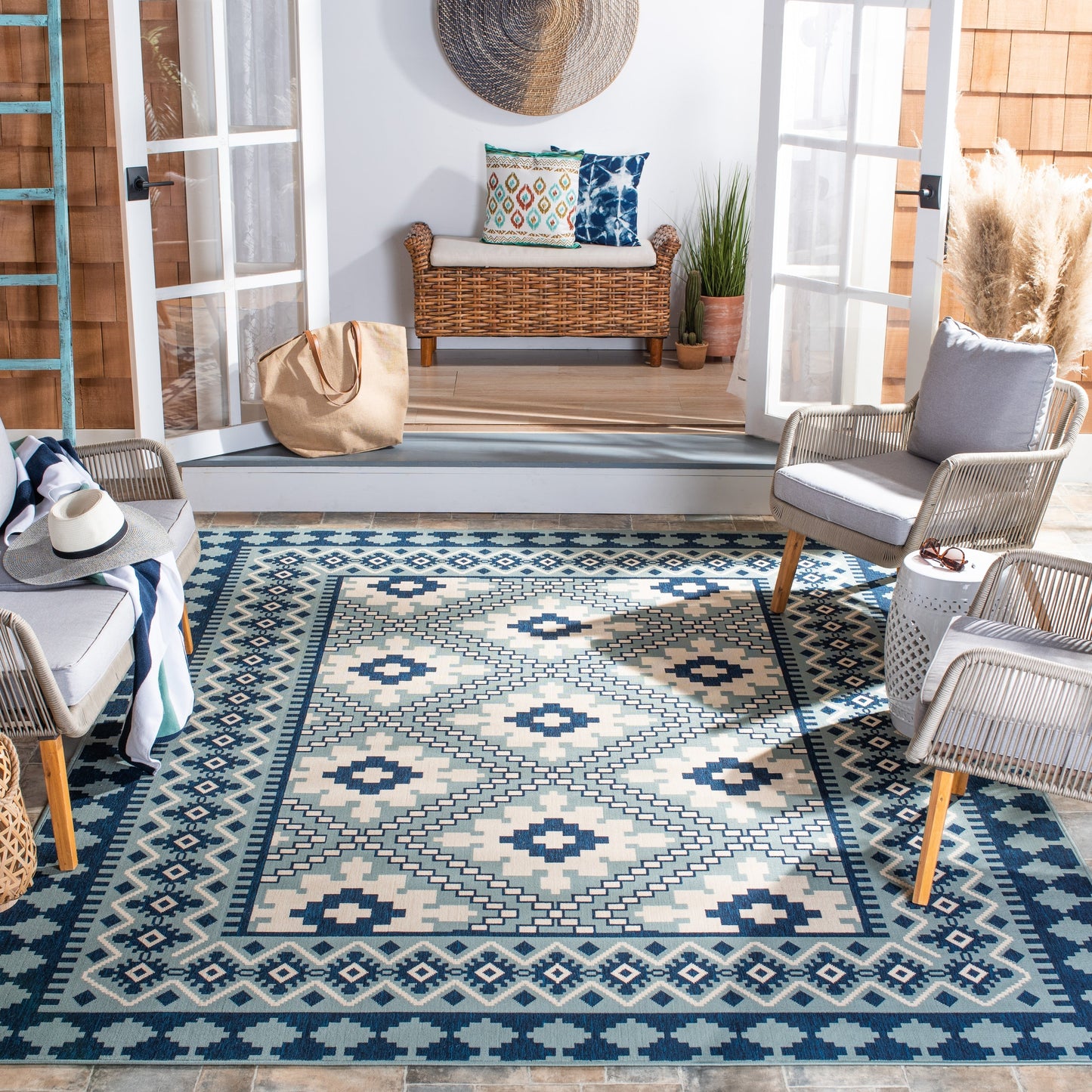 Tapis de jardin imperméable pour intérieur/extérieur SAFAVIEH Veranda Rita