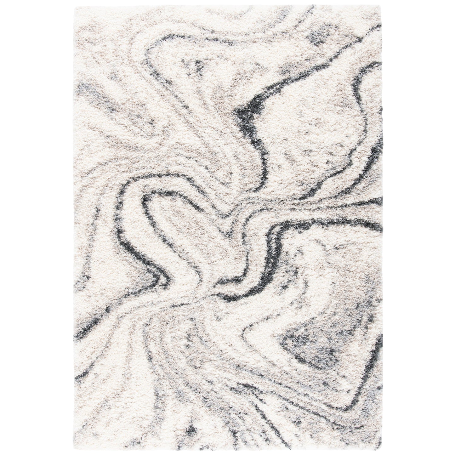 SAFAVIEH, Fontana Shag Zviya Tapis moderne abstrait de 5,1 cm d'épaisseur