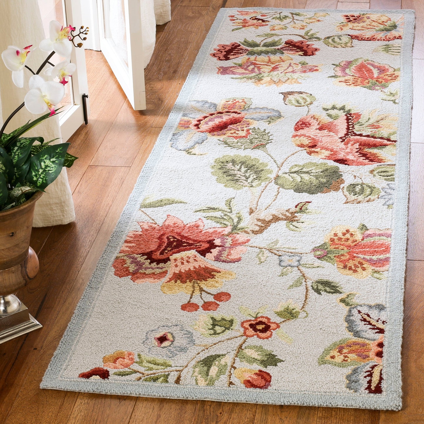 SAFAVIEH, tapis Chelsea Jurendine en laine florale fait main, style campagne française