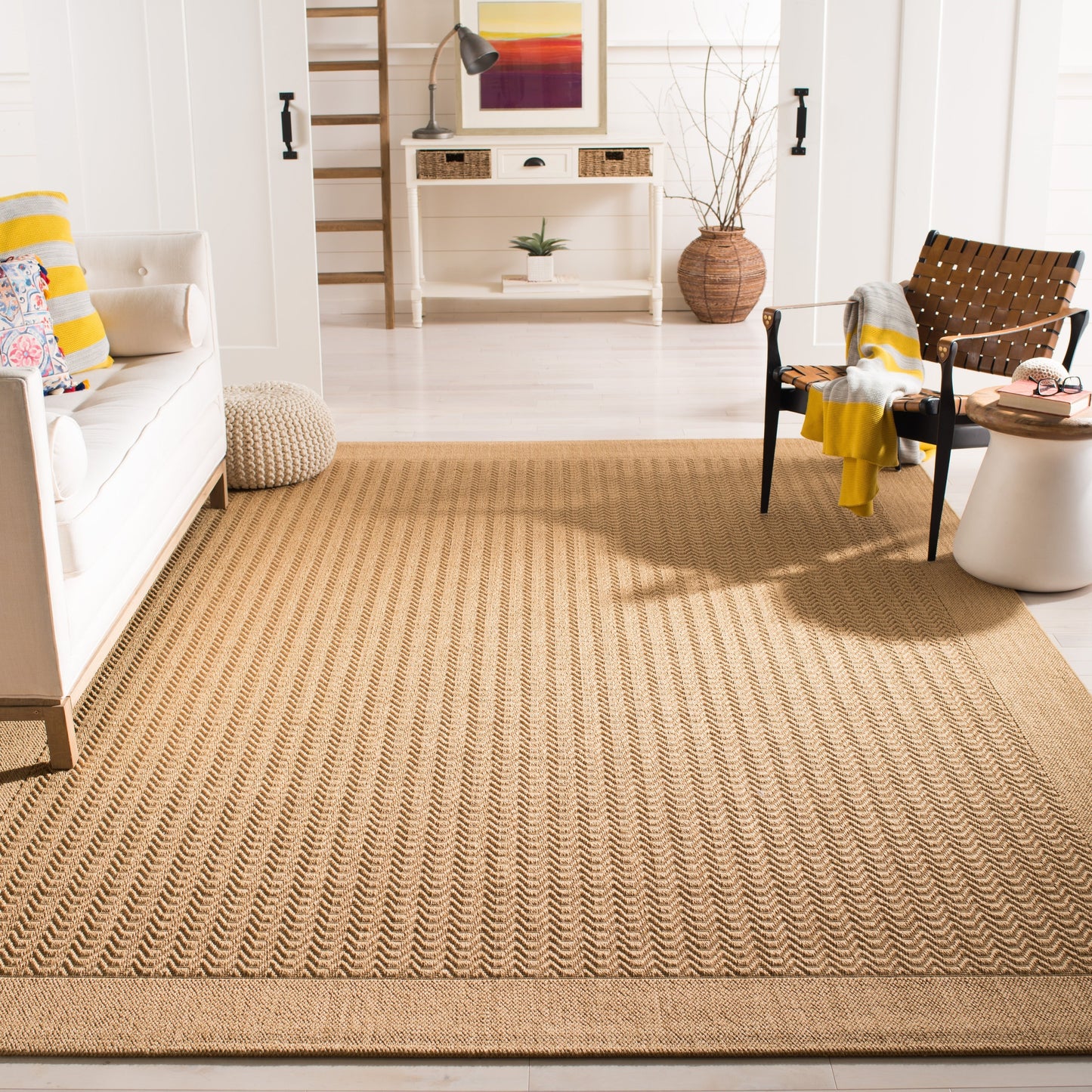 SAFAVIEH, Tapis en sisal moderne nacré Palm Beach