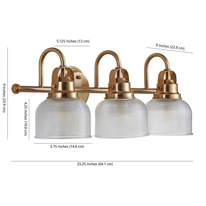 Applique de vanité à LED Shirley en métal/verre, par JONATHAN Y