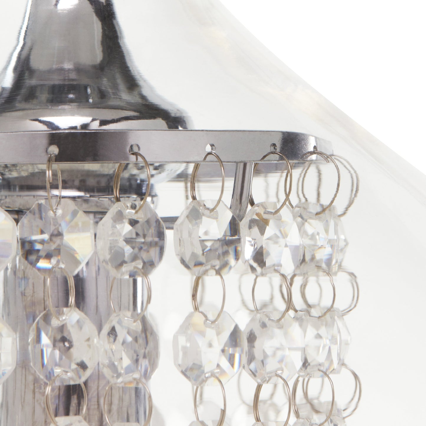 Pendentif en verre de Wallock et bijoux en cristal à facettes en verre Orchidée argentée, à brancher et à accrocher