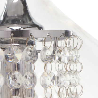 Pendentif en verre de Wallock et bijoux en cristal à facettes en verre Orchidée argentée, à brancher et à accrocher