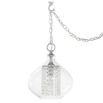 Pendentif en verre de Wallock et bijoux en cristal à facettes en verre Orchidée argentée, à brancher et à accrocher