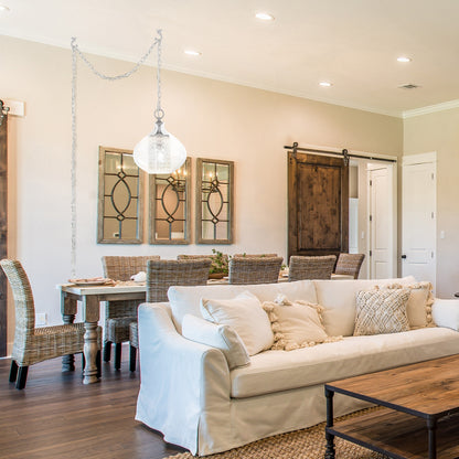 Pendentif en verre de Wallock et bijoux en cristal à facettes en verre Orchidée argentée, à brancher et à accrocher