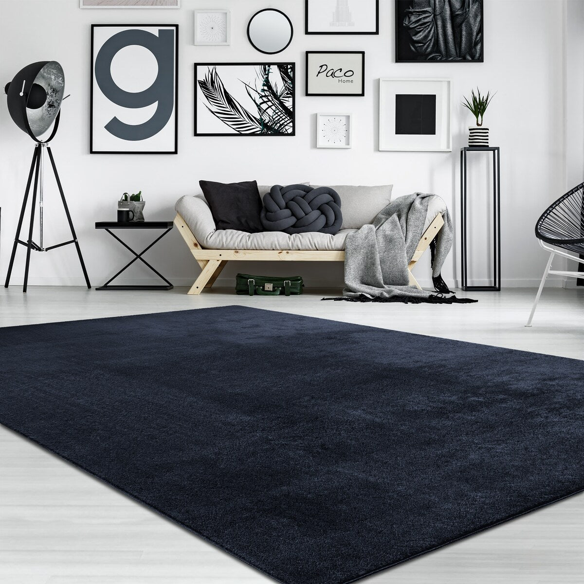 Tapis doux et lavable avec envers antidérapant, couleurs unies